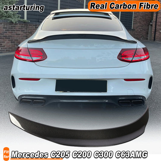 REAL Carbon Trunk Spoiler Wing for Mercedes C205 C200 C300 C63 Coupe 2014-19