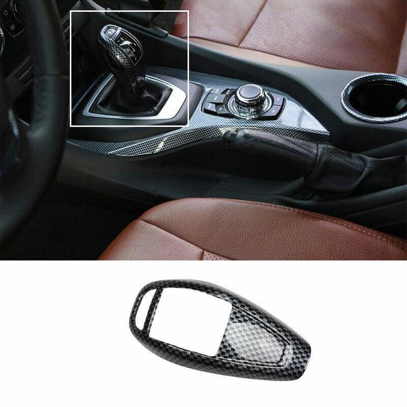 Fit for BMW 2010-2015 X1 E84 ABS Carbon Fiber Gear Shift Knob Shifter Lever Trim