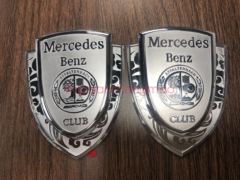 Silver AFFALTERBACH Club badge on the rear trunk lid of the car body - suitable for Mercedes-Benz