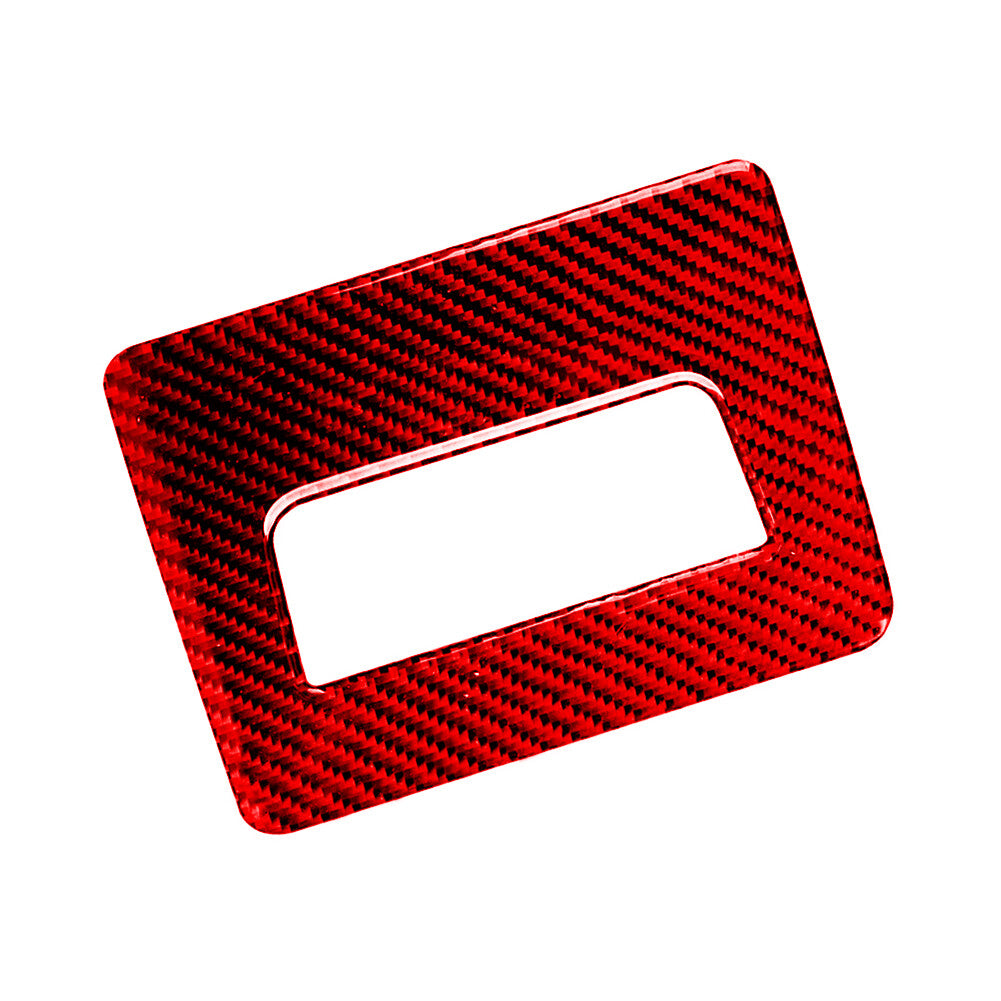 Red Carbon Fiber Interior Driver Side Storage Cover Trim for BMW X1 F48 2016-18