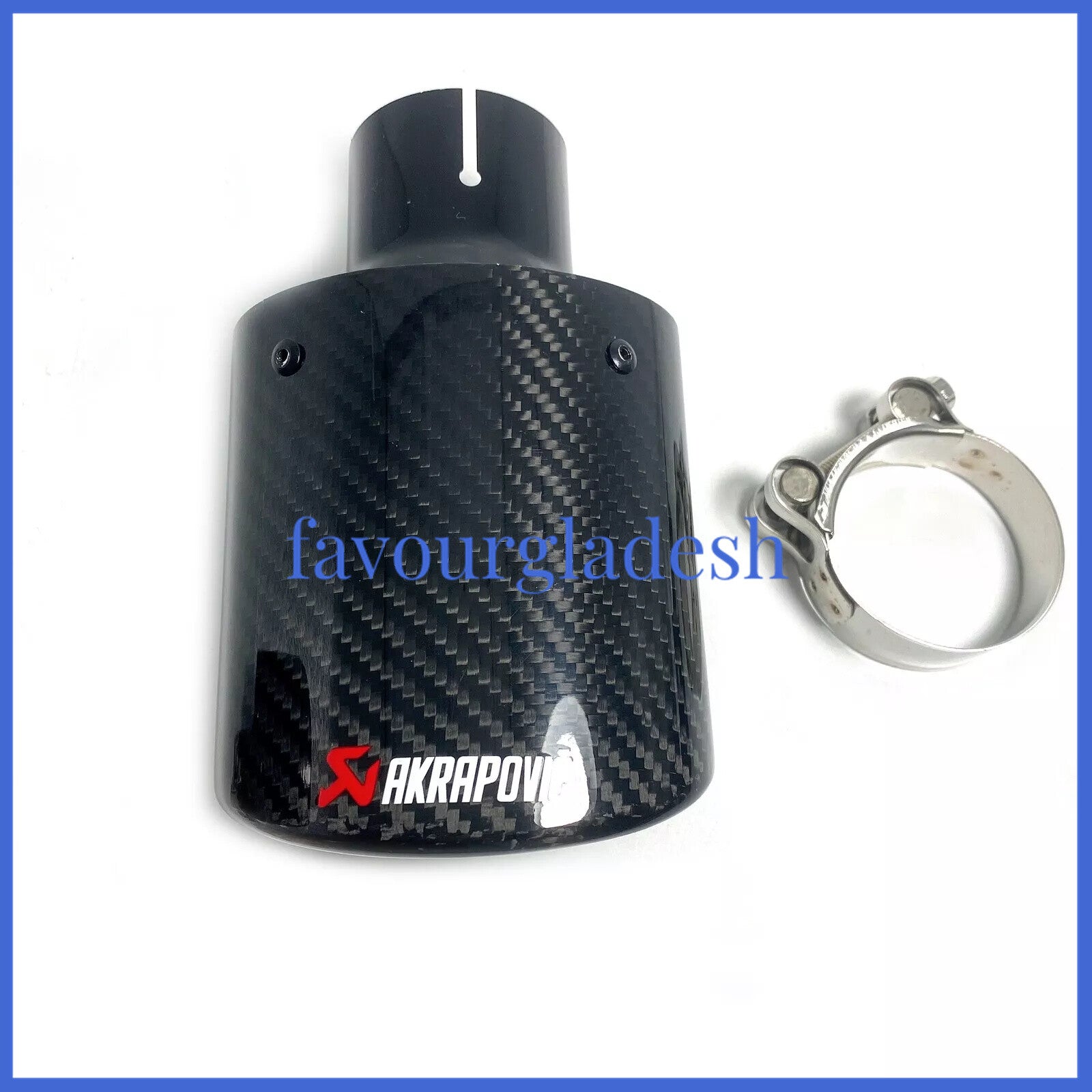 Oval Slanted Akrapovic Carbon Fiber Exhaust tip exhaust muffler pipe 70-115mm