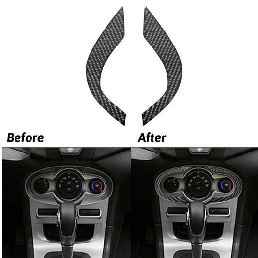 Carbon Fiber Climate Control Console Cover Sticker for Ford Fiesta 2011-2015