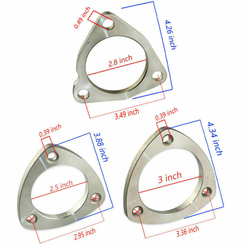 3 3 Bolt Hole Steel Catback Exhaust Muffler Turbocharger Pipe Adapter Flange