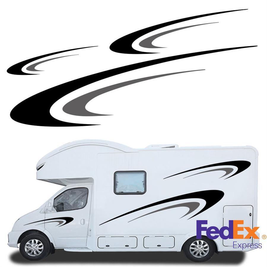 6x Stripes Graphics Vinyl Graphics Kit Decals Car Stickers For Camper RV Trailer
