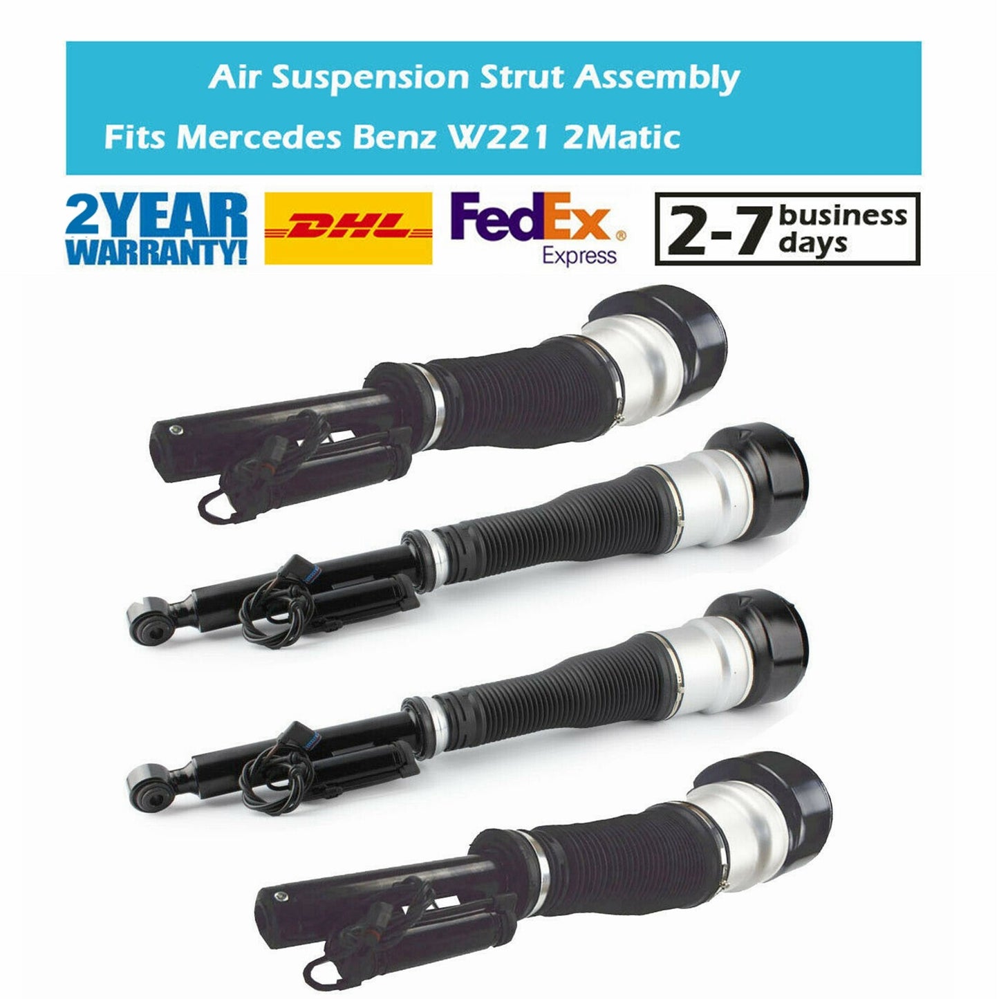 4x Front Rear Air Suspension Struts for Mercedes S-Class W221 S550 S350 2005-13