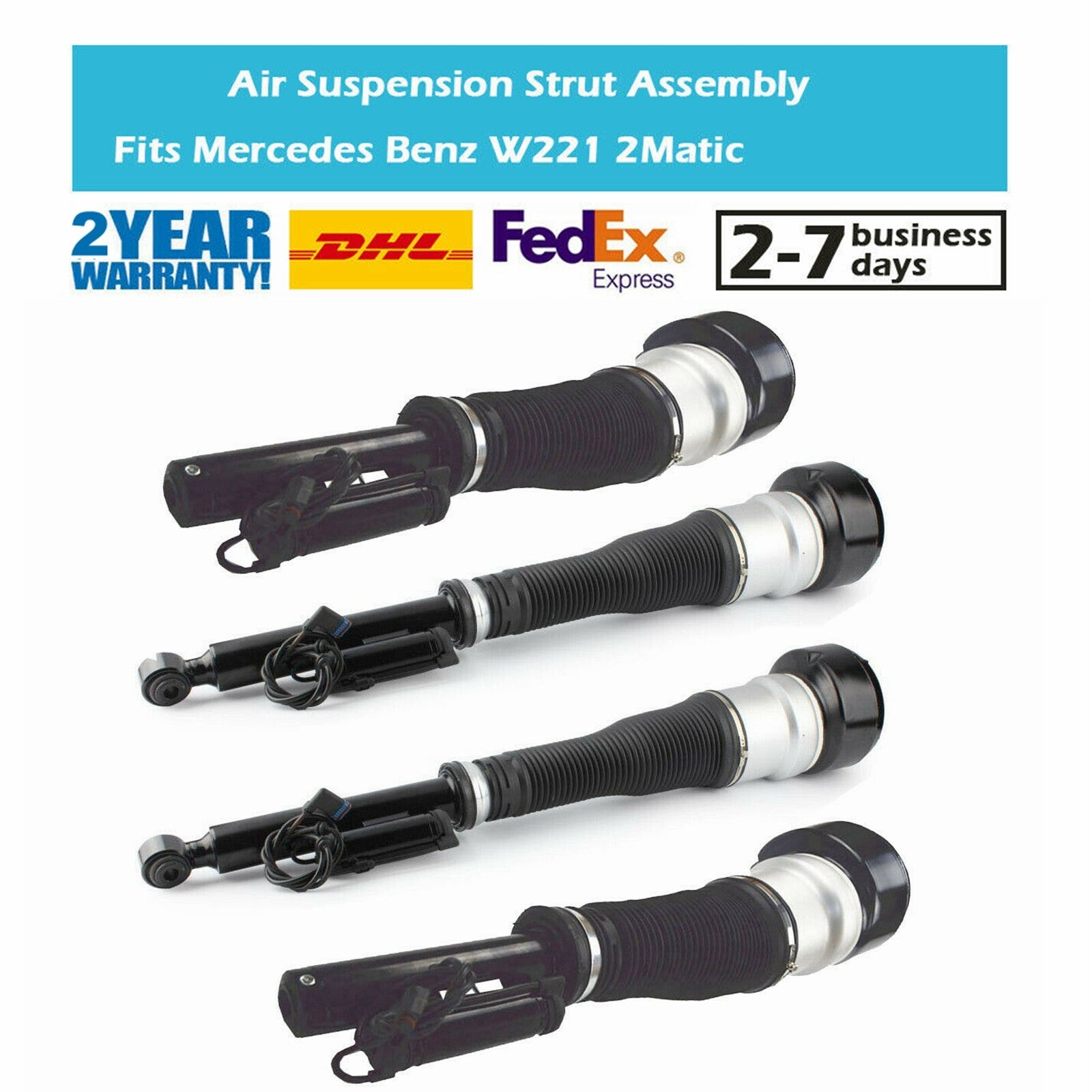 4x Front Rear Air Suspension Struts for Mercedes S-Class W221 S550 S350 2005-13
