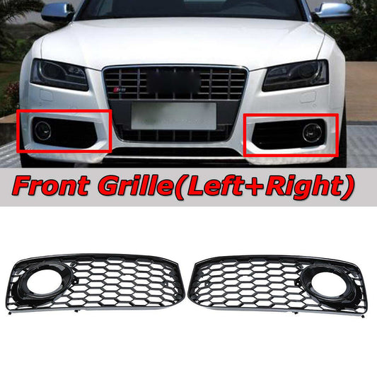 Chrome-plated protective cover for Audi A5 S series S5 B8 08-12 RS5 style honeycomb fog light grille
