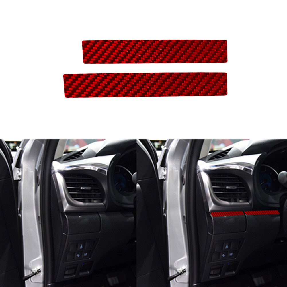 Red Carbon Fiber Below Of Driver Side Vent Cover Trim for Toyota Hilux 2015-2021