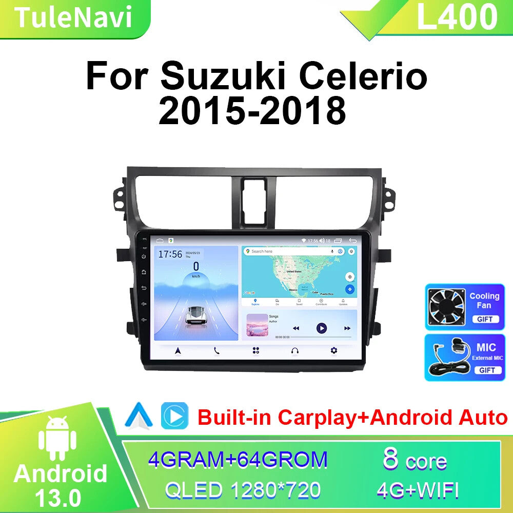 for Suzuki Celerio 2015-18 Android CarPlay Car Radio GPS Stereo Player Screen 4G