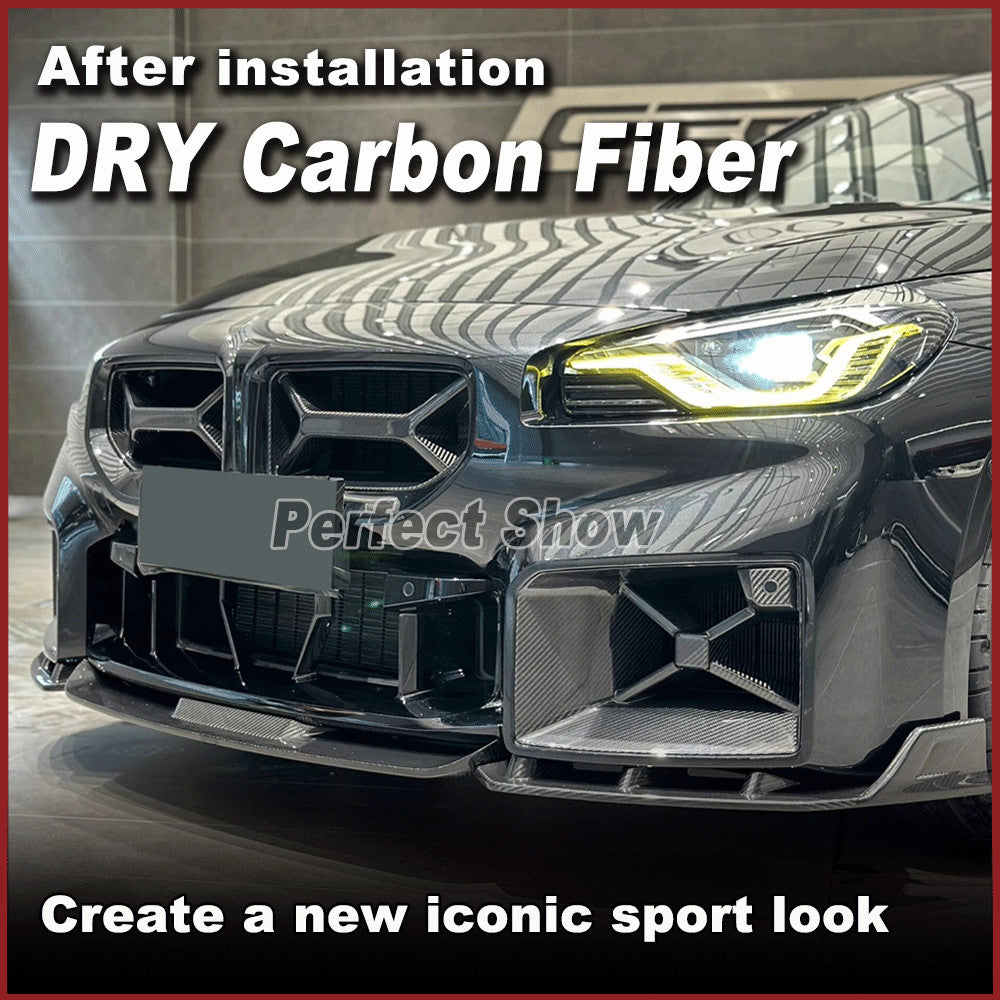 Fit for BMW M2 G87 2022-24 DRY CARBON Front Air Vent Intake Duct Inserts Covers