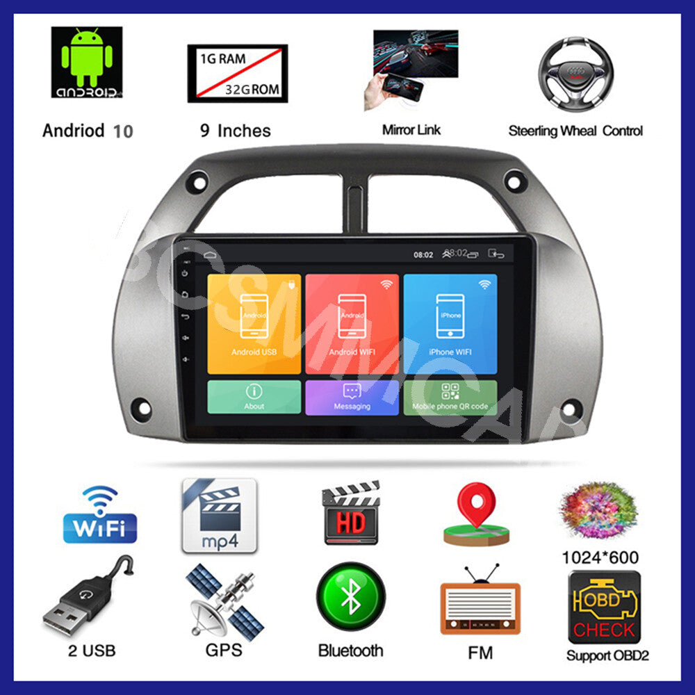 Fit for Toyota RAV4 4Runner 2Din Android 10 Car Radio Stereo GPS Navigation Wifi