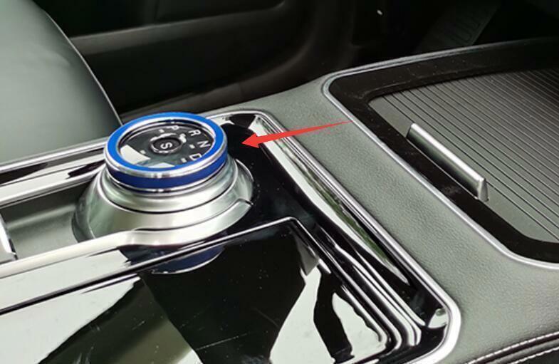Fit for Ford Edge 2019-2021 Blue Aluminum Middle Console Gear Shift Knob Trim 1