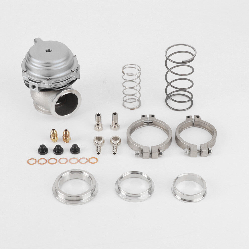 For 44mm External Wastegate MVR V-Band Flange Turbo Water Cooled Silver Aluminum