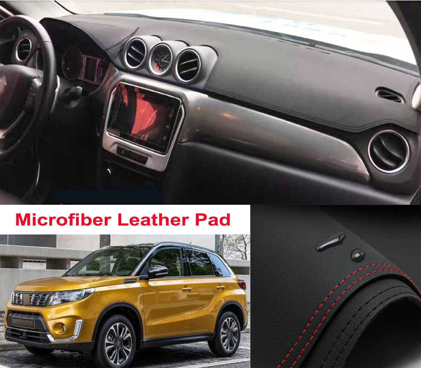 PU leather Dashboard Dash Mat Non-slip DashMat Shade for Suzuki Vitara 2015-2021