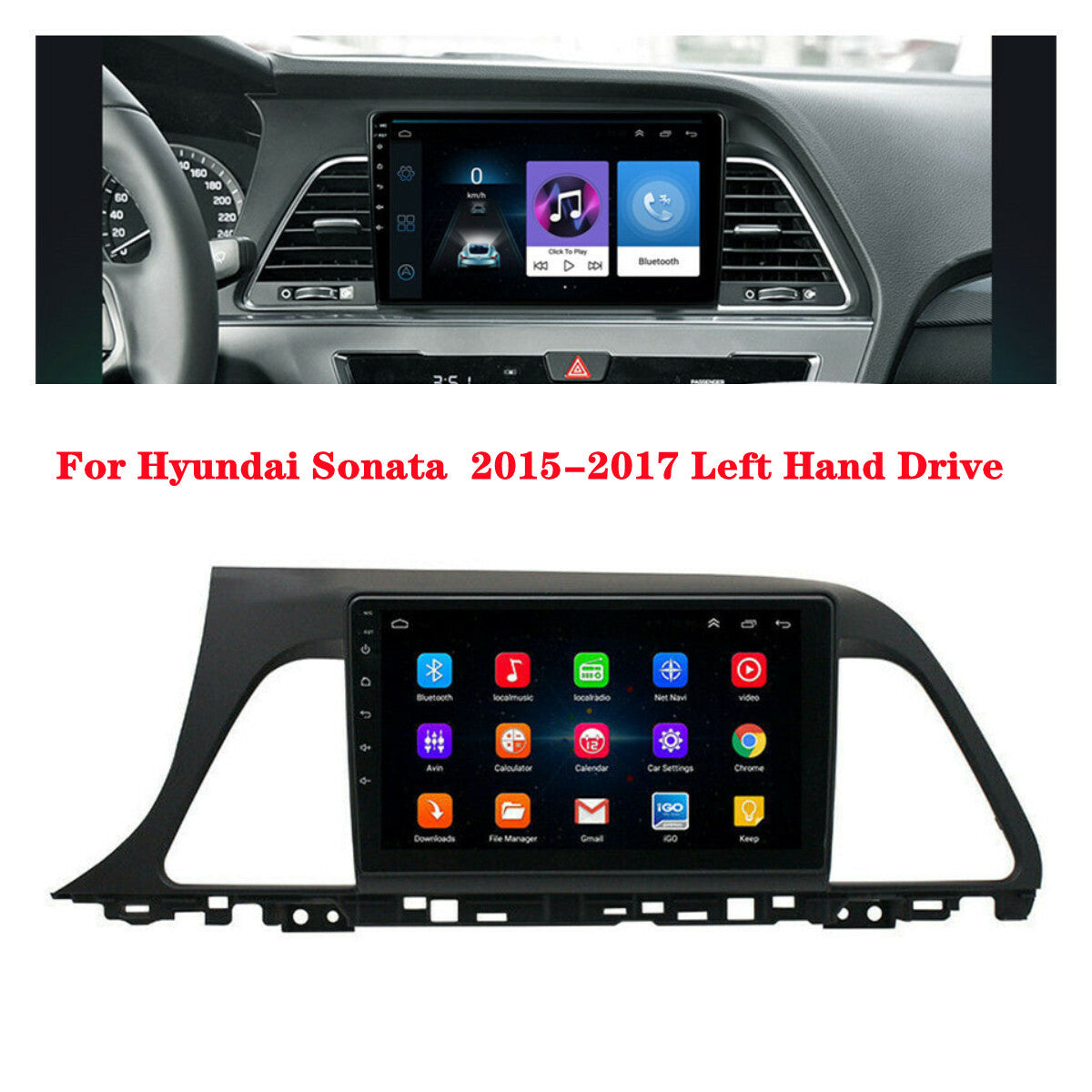 Android 10.1 9 Stereo Radio GPS WIFI Navi Head Unit for Hyundai Sonata 2015-17