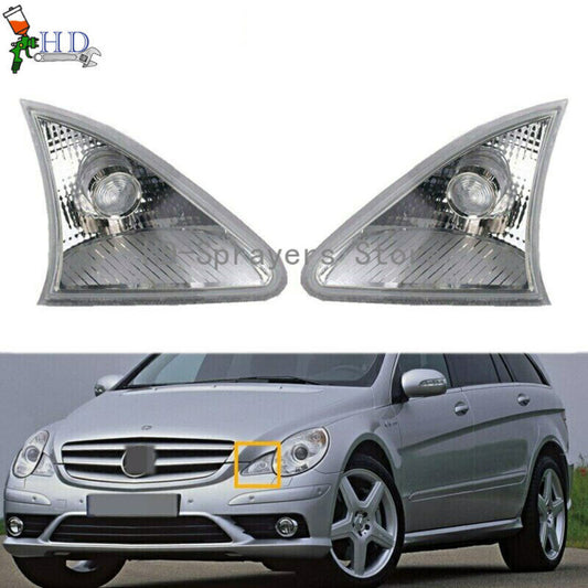 A pair of front corner turn signals for 2006-2010 for Mercedes-Benz W251 R-Class vehicles.