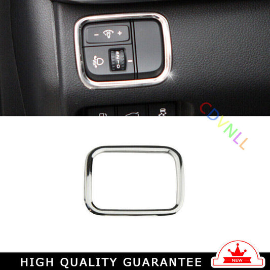 Headlight Button Frame Cover Trim Fit for Kia K5 Optima Pro 16-20 Silver Steel