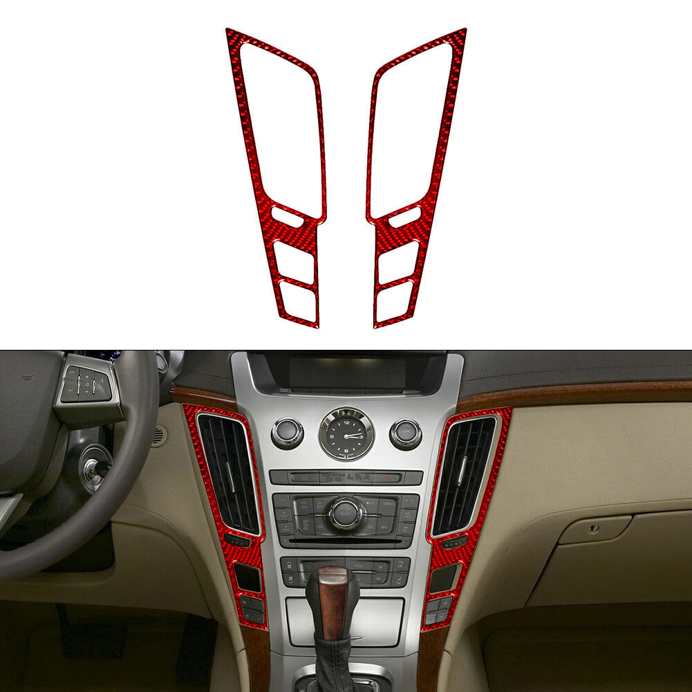 2X Red Central Console Air Vent Frame Cover Trim for CADILLAC CTS SPORT 2008-UP