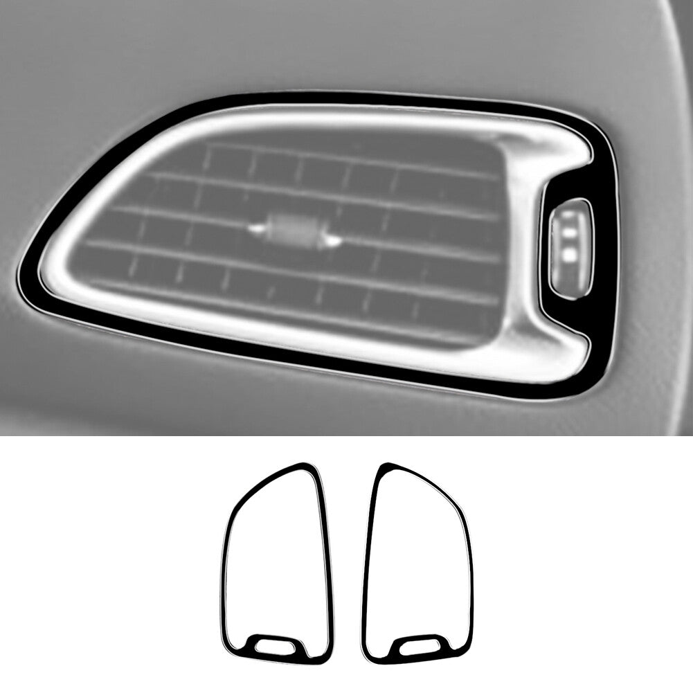 2X Gloss Black Side Air Vent Outlet Frame Cover Trim for Chrysler 200 2015-2017