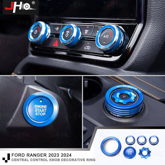 Blue Aluminum Central Control Knob Ring Cover Trim Decor For Ranger 2023-2024