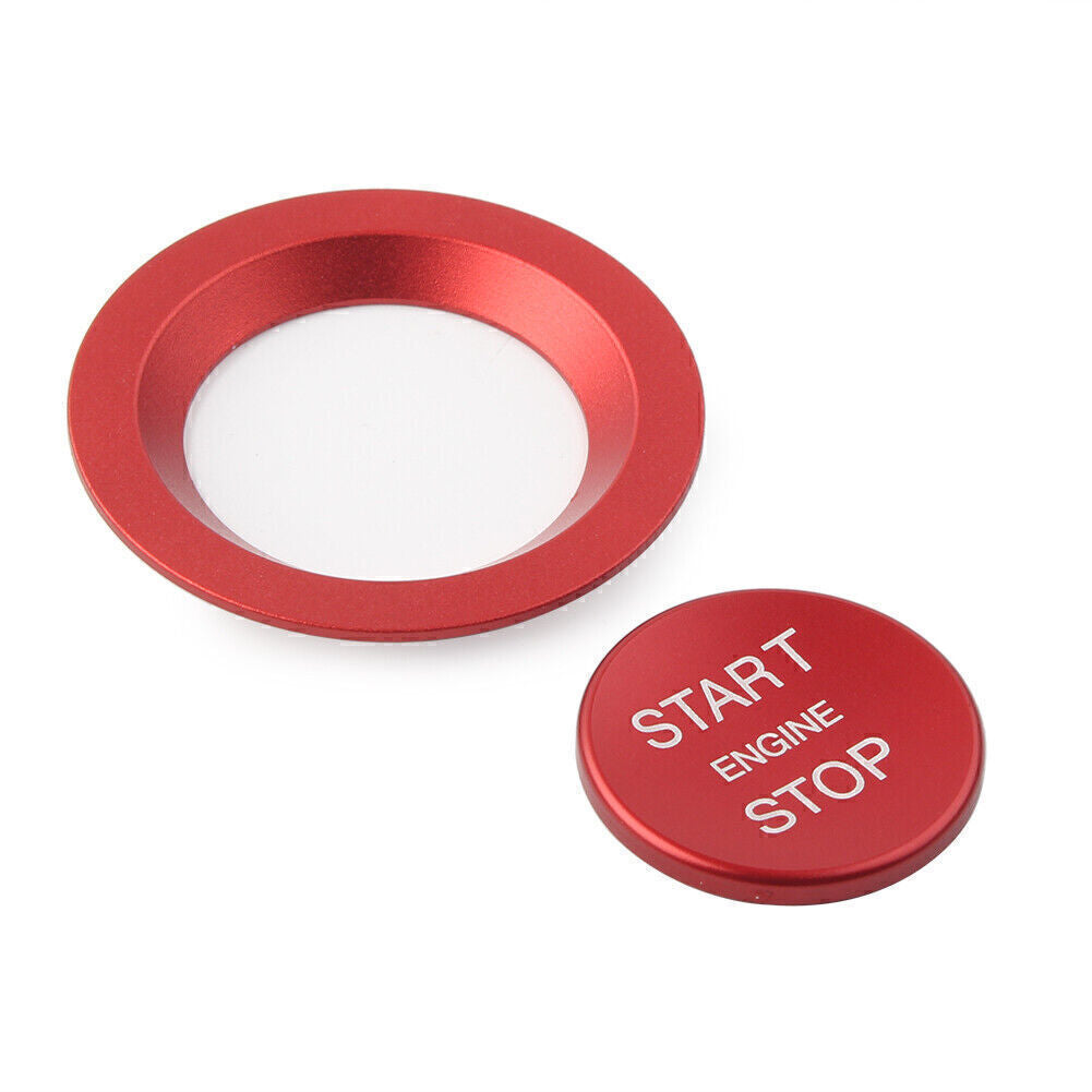 Keyless Engine Push Start Button Ring Cover for Jaguar XE for Range Rover Red Car
