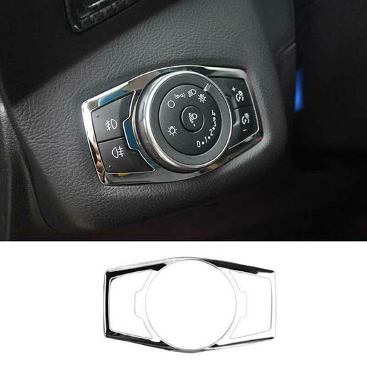 Chrome Trim Headlight Switch Control Frame Trim for Ford Escape Kuga 2013-2019