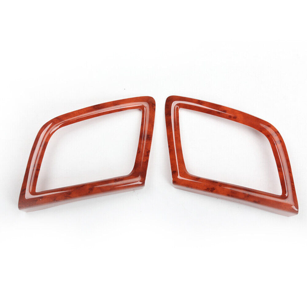 LR AC Air Outlet Vent Cover Trim 2PCS Fit for Hyundai IX25 2015-2019 Brown Wood