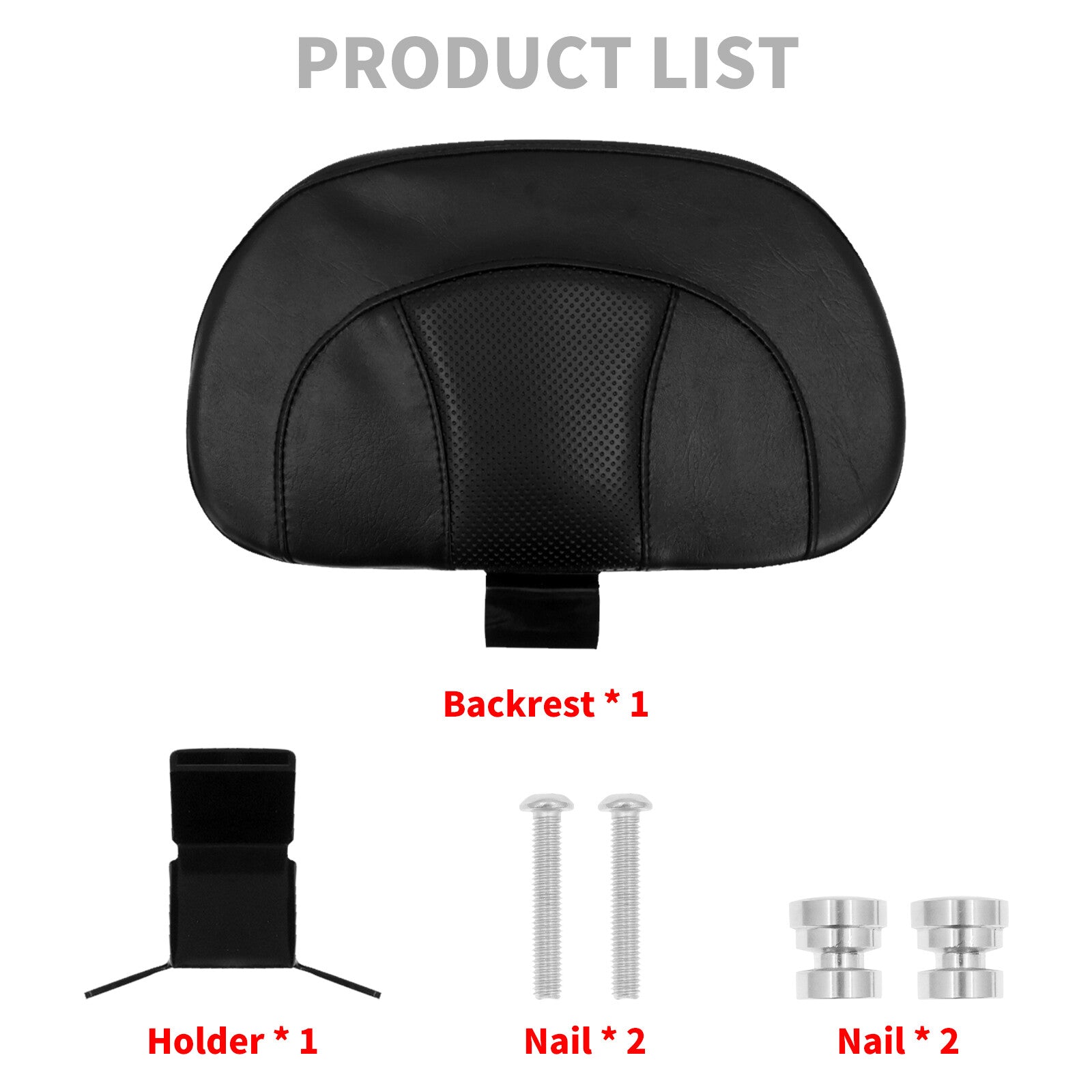 Front Driver Rider Backrest Pad for Harley Touring Road Electra Glide 2009-2023