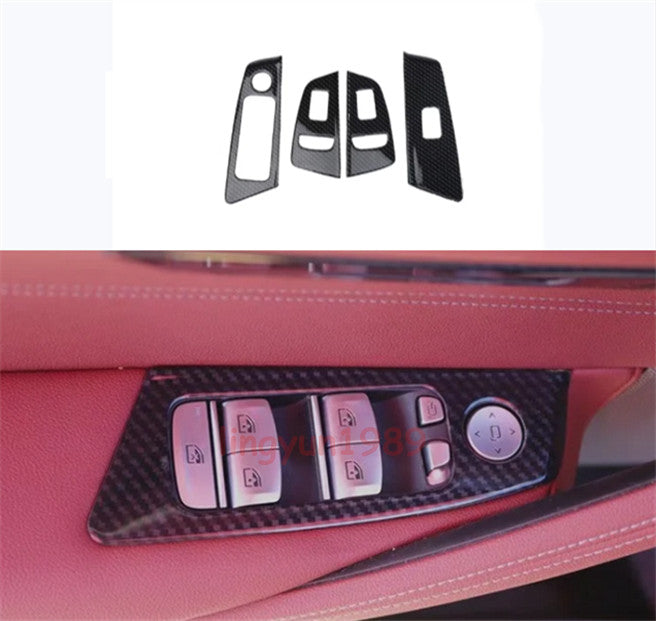 For 18-23 for BMW 5 Series G30 ABS Carbon Fiber Inner Window Switch Panel Cover Trim