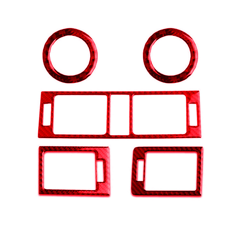5Pcs Red Carbon Fiber Air Vent Outlet Trim for Mercedes Benz C Class W204 11-13