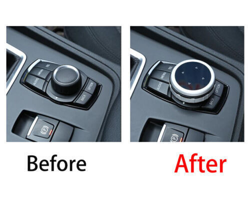 ABS Black Frame Trim Fit for BMW 5 Series 2011-2017 Console Multimedia Button