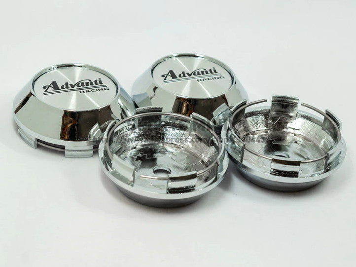 4-piece set of 64mm Weds Sport rim caps, center caps, and black chrome logos.