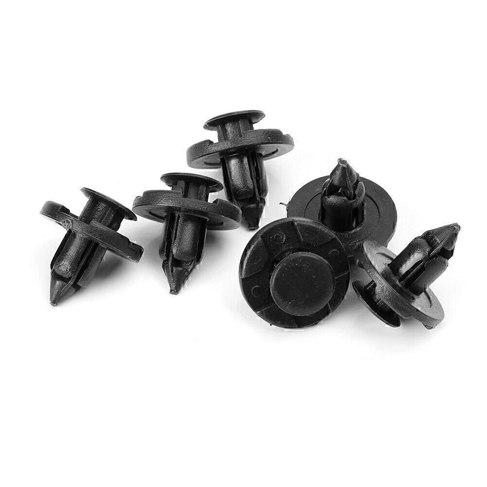 100x 8mm Black Hole Plastic Rivets Fastener Push Clips for Nissan Fender gk