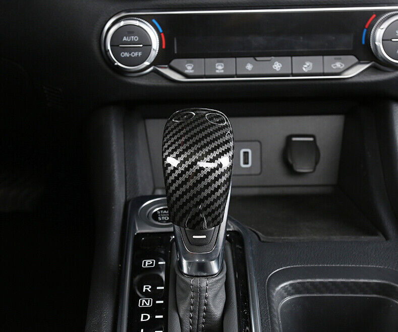 Gear Shift Knob Head Cover Trim for Nissan Sylphy Sentra 2020-2022 Carbon Fiber