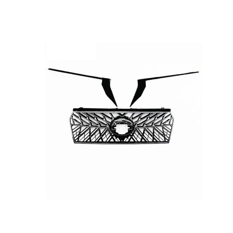 3X Gloss Black Front Bumper Grilles Mesh Grid Trim For LandCruiser Prado 18-2021