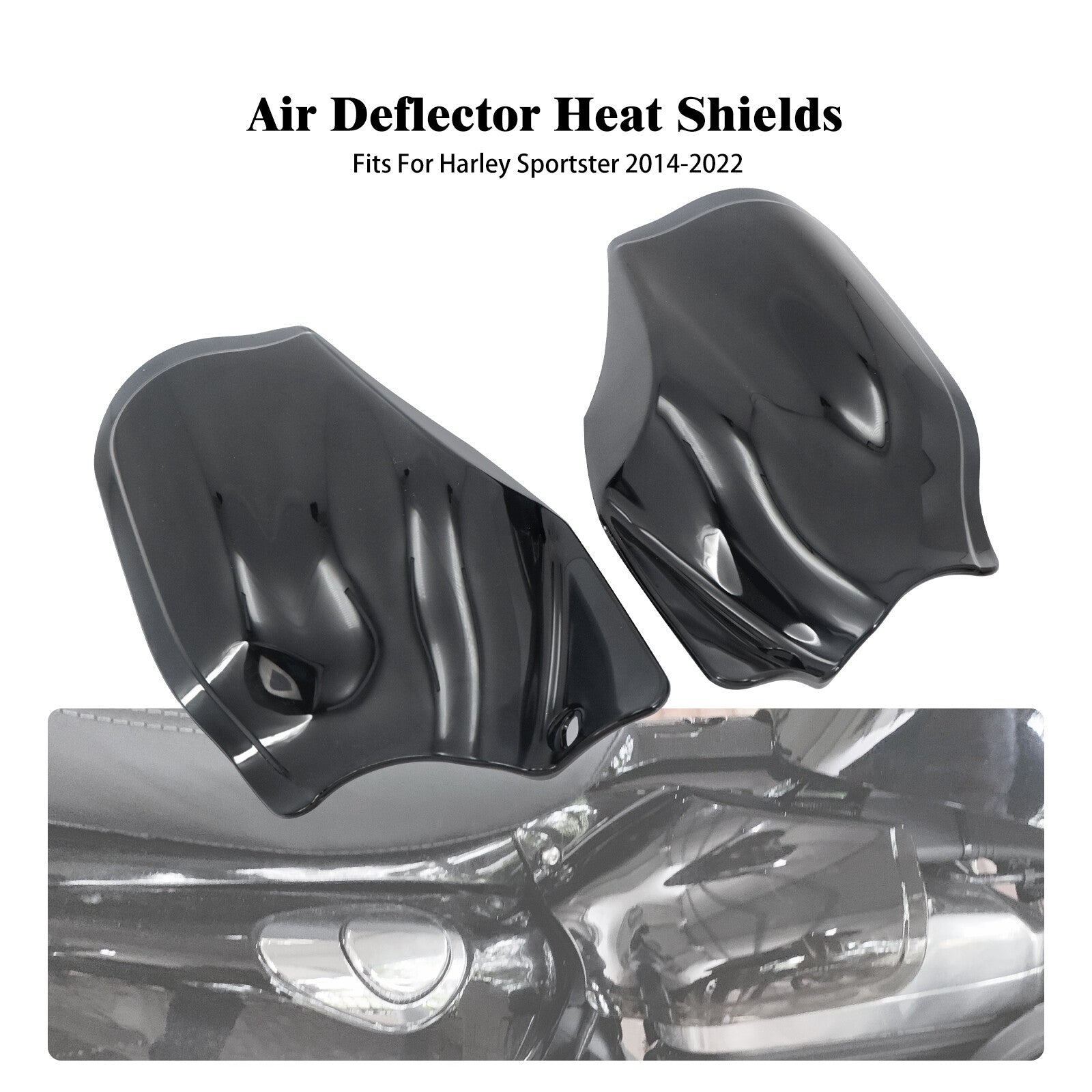 Black Saddle Shields Heat Deflectors Fits For Sportster Iron 883 1200 2014-2023