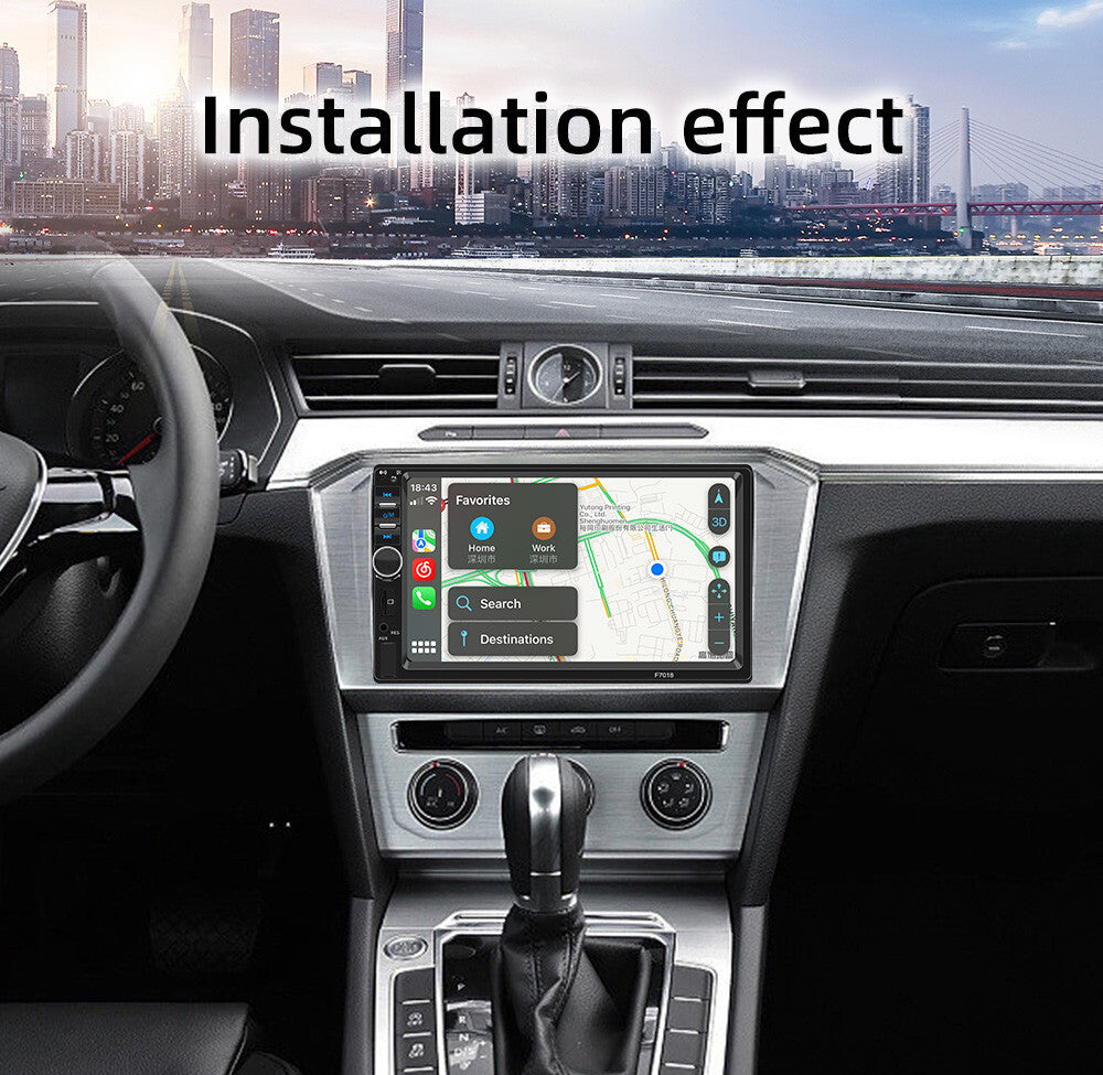 Touch Screen Car Stereo Radio Bluetooth FM 2Din For Apple Carplay Android Auto