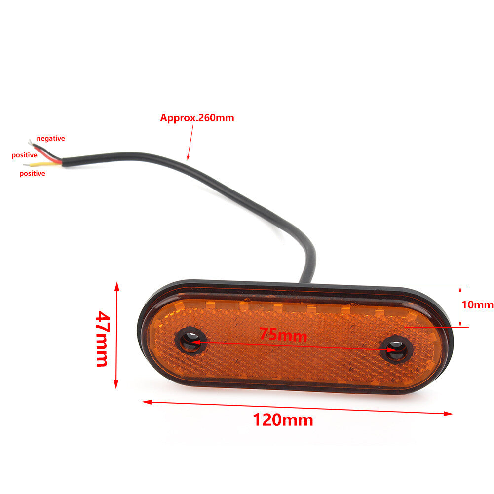 24V 30 Oval Side Marker Indicator Light Tail Lamp For Trailer Truck Lorry Van