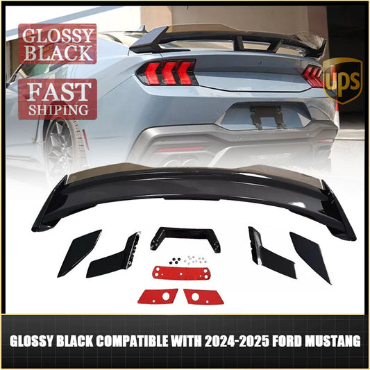 Rear Spoiler For 2024-2025 for Ford for Mustang DH Performance W/Gurney Flap-Gloss Black
