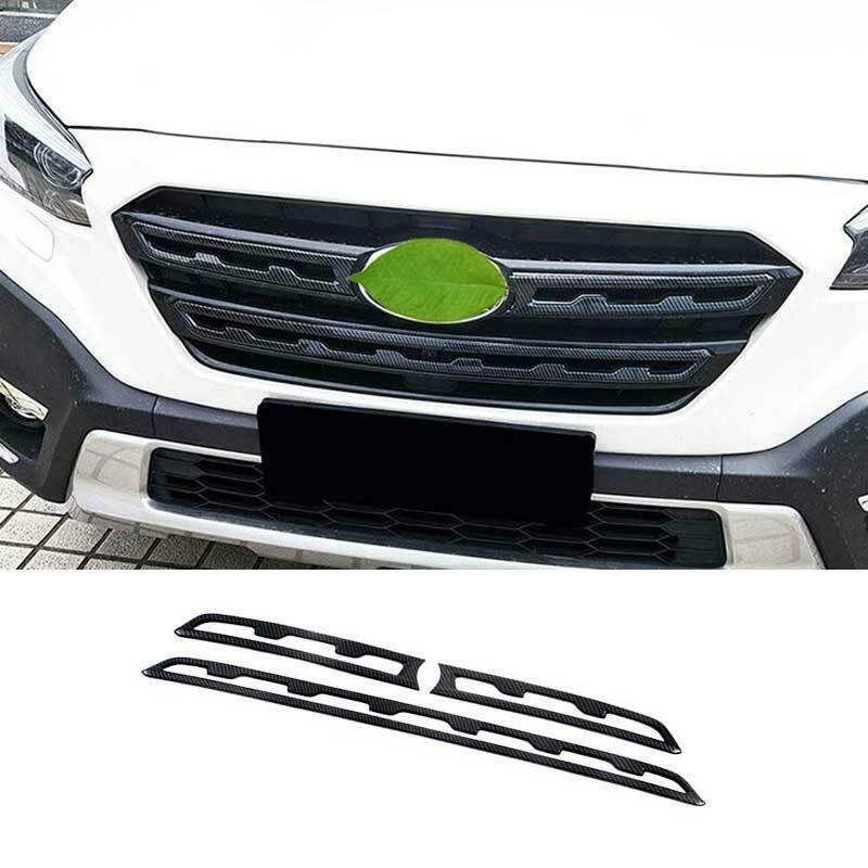 for Subaru Outback 20-23 Carbon Fiber Front Center Mesh Grille Grill Strip Trim