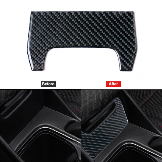1x Carbon Fiber Center Water Cup Panel Holder Trim Cover for Honda for Civic Coupe