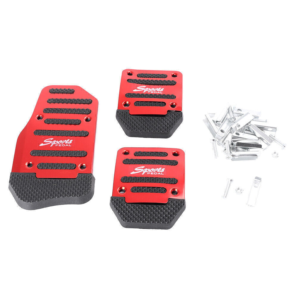 Unversal Car Brake Clutch Throttle Foot Pedal For Manual Cars Sport Pedals Red