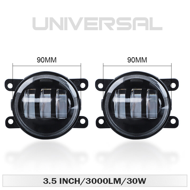2X LED Fog Lights Bumper White Yellow Driving Lamp for Jeep for Wrangler JK 2 Door