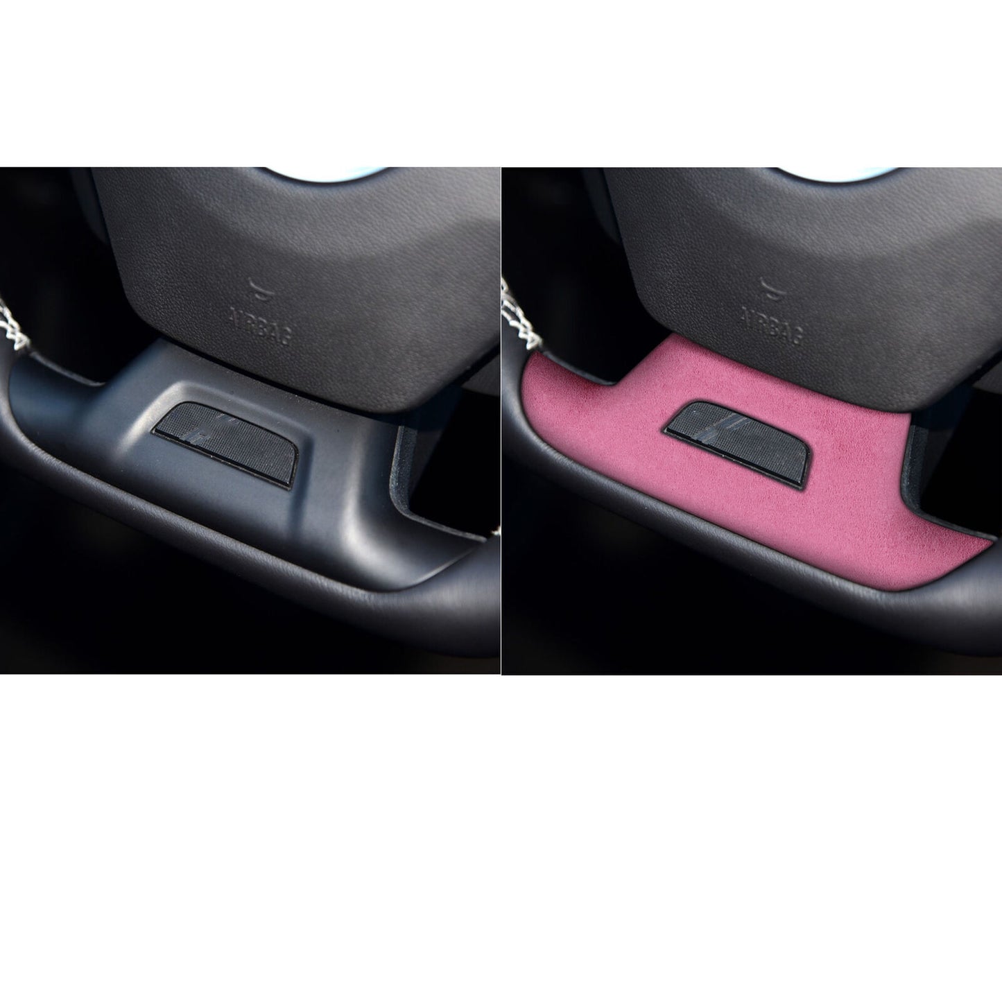 Steering Wheel U Type Cover Trim Inner for Chevrolet Camaro 2016-2020 Pink Suede