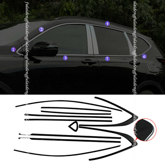 for Honda CR-V 2017-22 Glossy Black Window Strips frame Sill Moulding Cover Trim