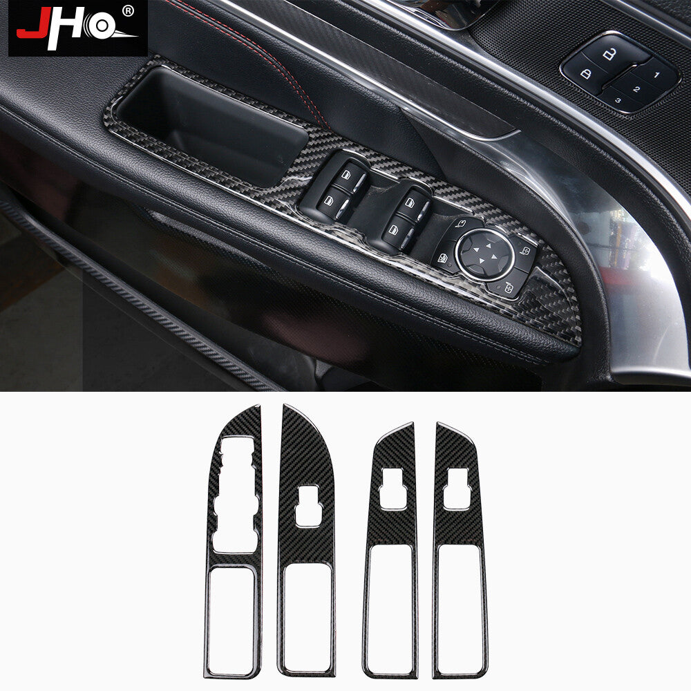 Real Carbon Fiber Window Switch Panel Cover Decor Trim for Ford Explorer 2013-19