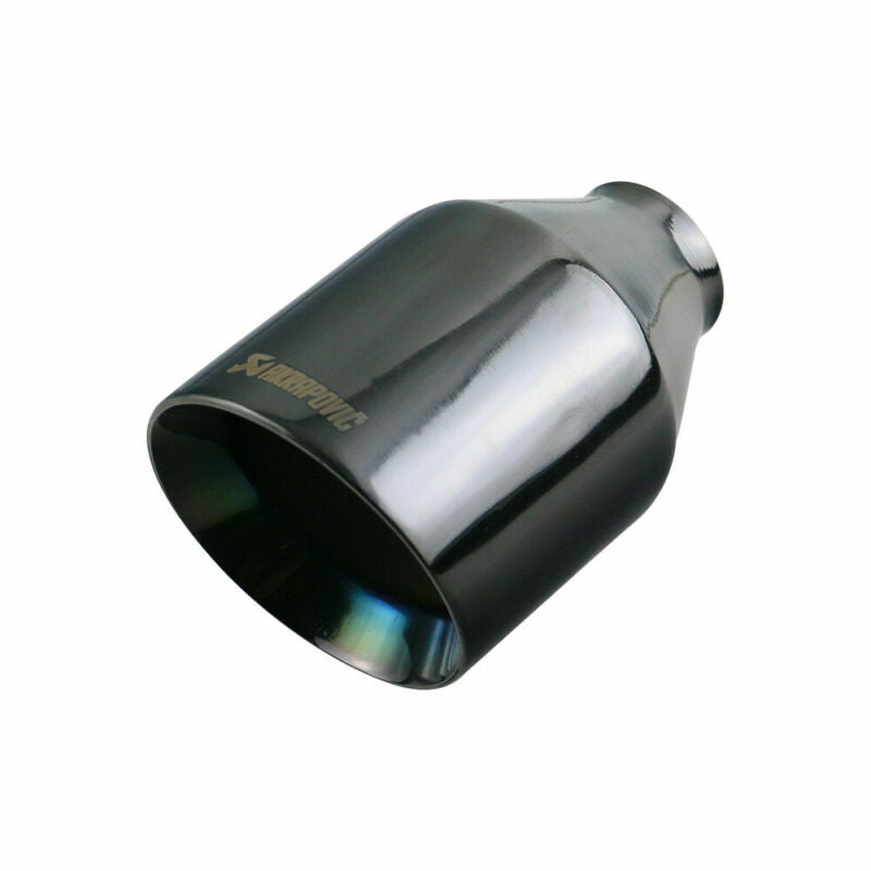 1PC Universal 2'' ID 4'' outlet Exhaust End Tips Muffler Black Tip Slant Tip