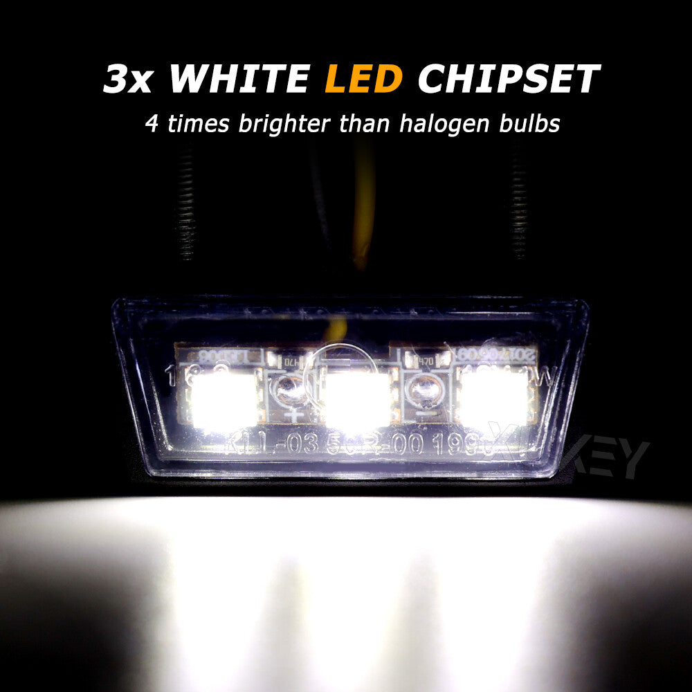 2X for MINI 3 LED LICENSE NUMBER PLATE LIGHT LAMP MOTORCYCLE MOTORBIKE 12V WHITE NEW