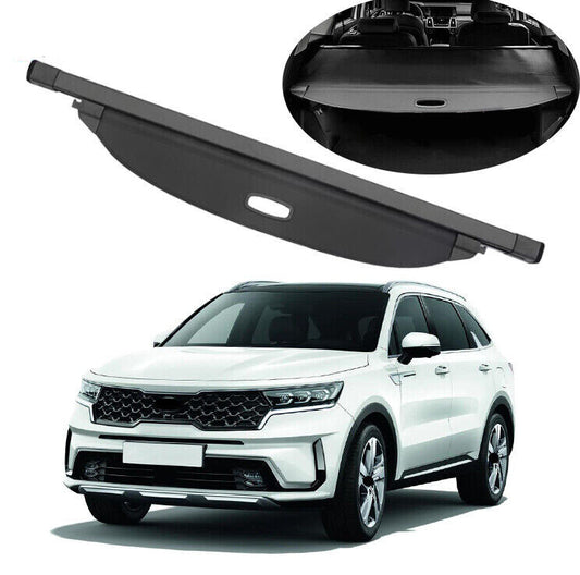 for Kia Sorento 2021-2022 Black Car Rear Trunk Canvas Cargo Luggage Shade Cover