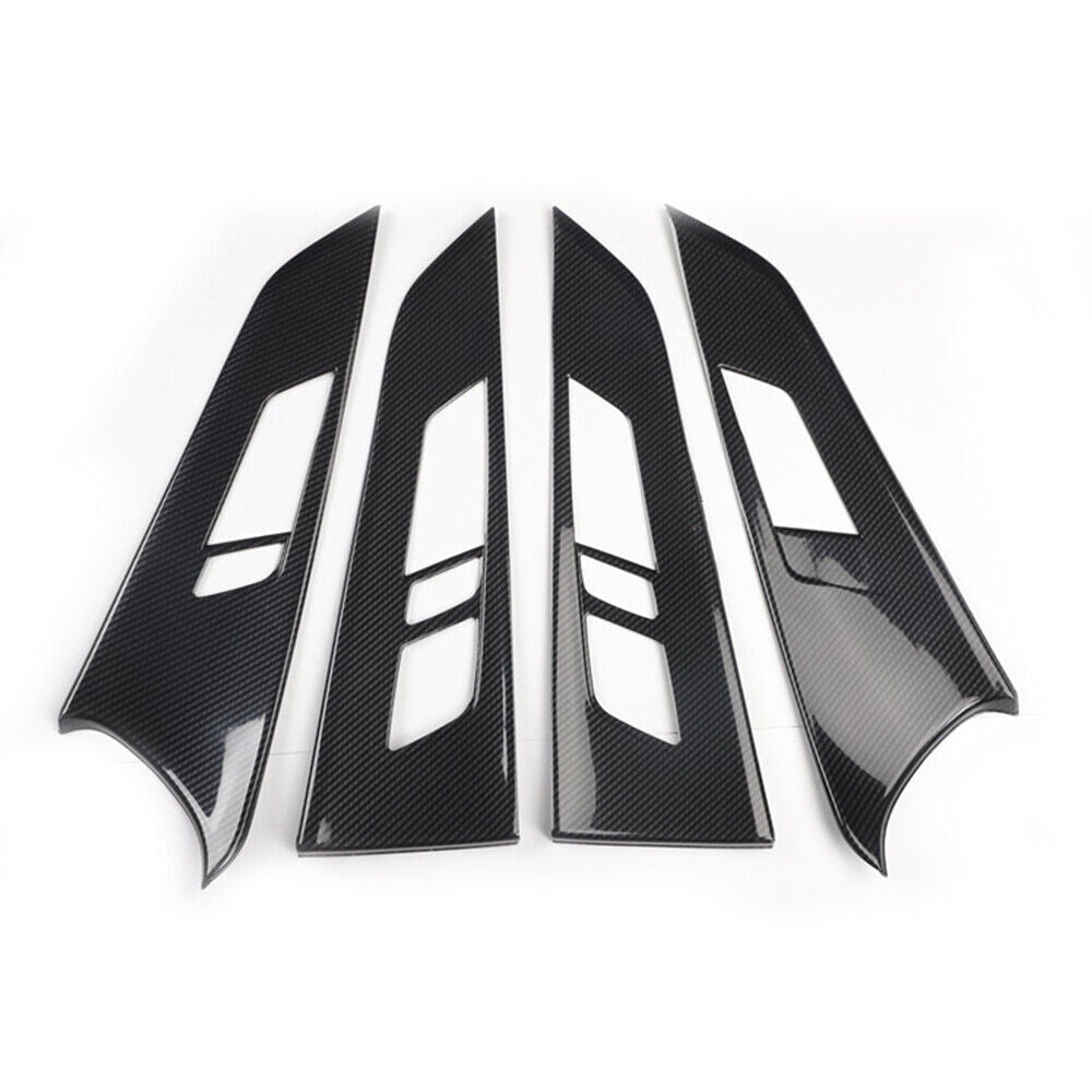 Inner Car Inner Door Panel Cover Trim 4PCS for Audi A4L 2017-2019 Carbon Fiber